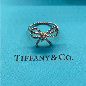 Tiffany & Co Silver Bow Ring. Size 5.5